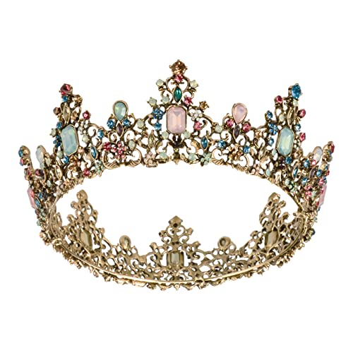Барокова Crown - Скъпоценни Корона на Кралица - Планински Кристал, Антични, Средновековни главно за Жени, Рожден Ден, Коледа, Ренесанса Аксесоари, Cosplay, Костюм Рен Faire (з?