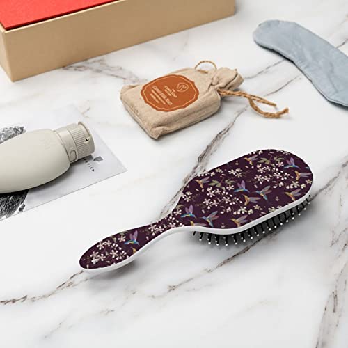 Колибри And Flowers Hair Brush For Wet & Dry Hair Air Cushion Detangling Comb Massage Brush Scalp Hairbrush For All Hair
