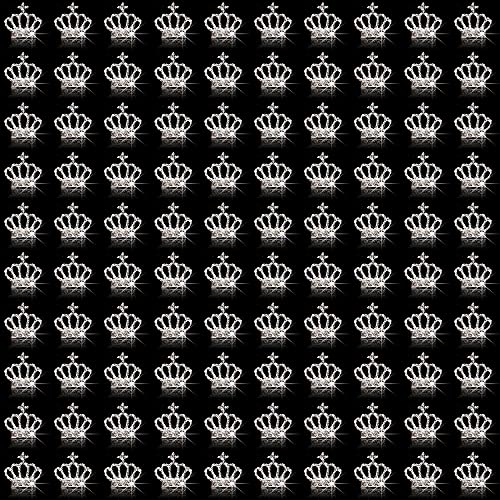 JERCLITY 100 бр 3D Сребърна Сплав Короната на Ноктите Окачване Шипове Короната Диаманти Дизайн на Ноктите, Ноктите Бижута