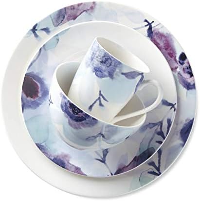 Комплект чаши Lenox Индиго, Watercolor Floral от 4 части, 3,35 паунда, Синьо