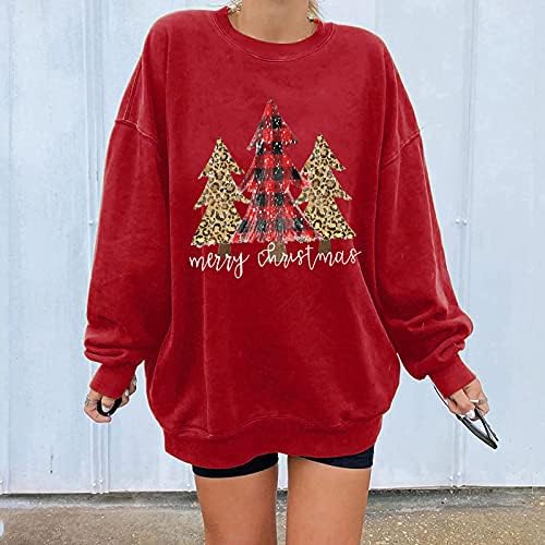 Hemlock За Жени Големи Блузи Коледа Печат Върховете На Коригиращи Плюс Размери На Пуловери За Пуловер Коледна Риза Блуза