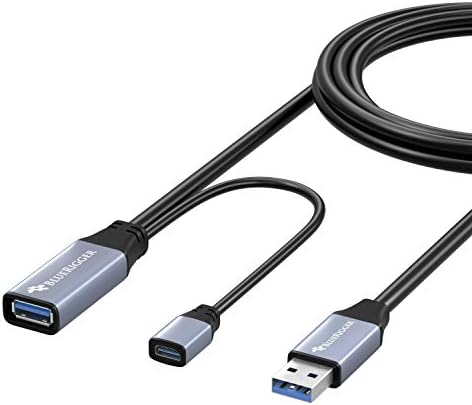 BlueRigger USB 3.0 Удлинительный кабел (32FT - 10M, активен, 5 Gbps, Тип A Мъжки към женски адаптерному веригата), Дълъг USB-ретранслатор Удължител за VR-слушалки, принтер, Твърдия диск