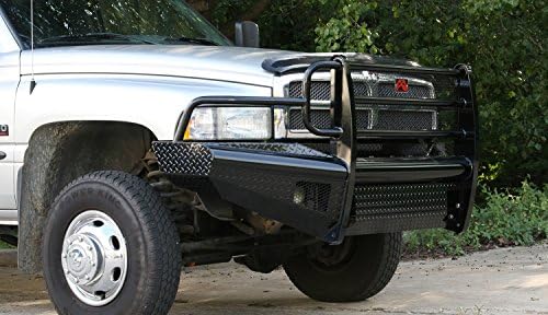 Fab Fours DR94-S1560-1 Black Steel Front Ranch Bumper 2 Stage Black Powder Coated w/Full Grill Guard Вкл. Леки Неравности