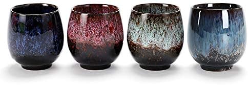 Lxuwbd Jianzhan Керамична чаша, Чай набор от кунг - фу, чашата за Кафе，Yerba Mate Set - Керамичен комплект чаши Mate 4