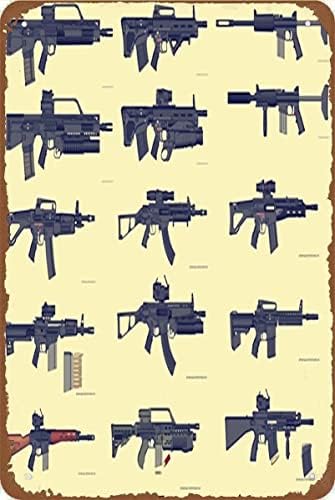 WZVZGZ Световно Известен Огнестрелно Оръжие Пушка Лого Подаръци за Военни Ентусиасти Военен Стил Пютър Логото на Пютър