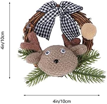 JWDYA 1Pc Mini Rattan Weaving Wreath Коледа Тематични Garland Lovely Home Decoration (Цвят : A, размер : 3.93X3.93X1.18in)