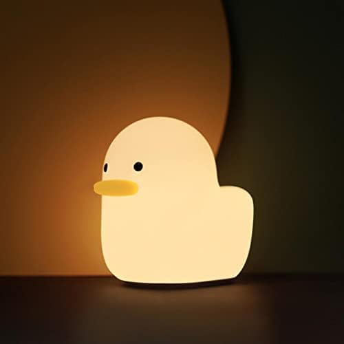 MagiDeal Duck Night Light for Kids Сладко Silicone LED Baby Nursery Nightlight Changes Which Color by Tap - Преносими Акумулаторни Подарък Лампа за Деца