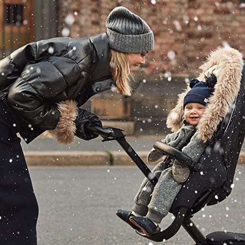 Зимен комплект Stokke Xplory X, Onyx Black - Защитава детето от студ и вятър - Включва флисовые ръкавици за родители -