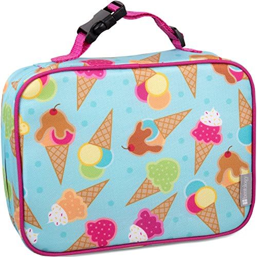 Bentology Lunch Bag and Box Set for Kids - Girls Insulated Lunchbox Мъкна, Bento Box, 5 Контейнери и Пакет с лед - 9 парчета - Ice Cream