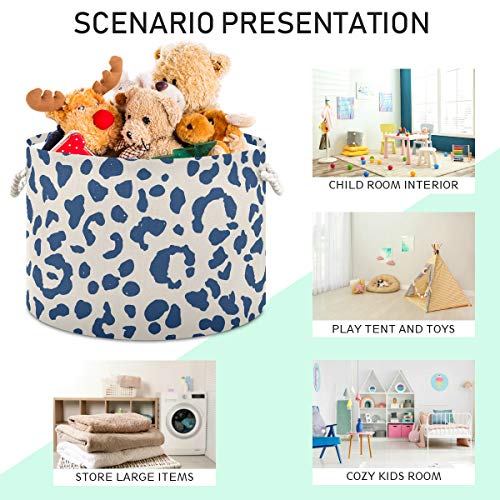 Leopard Toy Възпрепятстват Round Платно Organizer Basket Storage Bin Waterproof for Kids Bedroom Bathroom Laundry Възпрепятстват 2040305