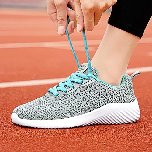 Olymmont Low Top Lace Up Running Sneakers for Women with Arch Support Air Cushion Mesh Дишаща Атлетик Обувки Easy спортни обувки за бягане (синьо, 9)