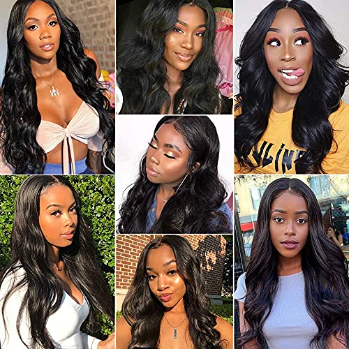Body Wave 4x1 T Part Lace Front Wigs Human Hair for Black Women Brasilian Virgin Human Hair Wigs Pre Plucked with Baby Hair 150% Density Natural Color (4x1 T Part Перука, 16Inch)