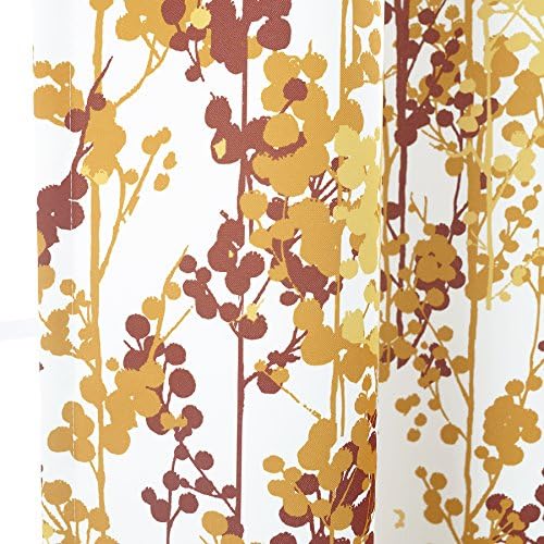 DriftAway Leah Abstract Floral Цвят Ink Живопис Thermal Insulated Window, Curtain Дамаска Род Pocket 52 Inch by 14 Inch