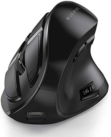 seenda Ергономична мишка, Безжична вертикална мишка - Акумулаторна оптична мишка за многофункционални (Bluetooth 5.0 + Bluetooth 3.0 + USB връзка) на Съвместими компютри Apple Mac и Windows-?