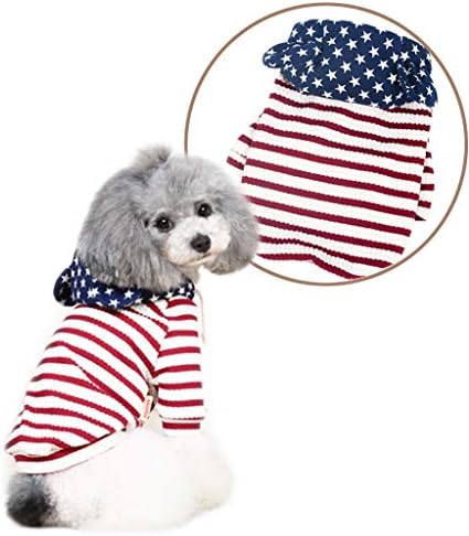 PAPIEEED Pet Dog Sweater, Star Spangled Dog Hoodies Clothes Small Pet Apparel Clothing Puppy Outfit for Walking Party