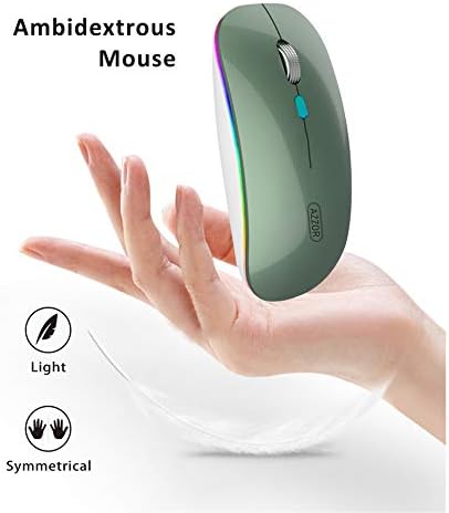 Led Безжична Мишка, G12 Slim Акумулаторна Безжична Тиха Мишка, 2.4 G Преносими USB Оптична Безжична Компютърна Мишка с