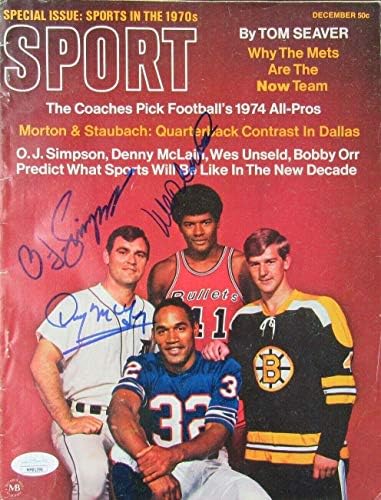 J. O. Simpson/Unseld/McLain Multi-Signed/Auto 1969 Sport Magazine JSA 158385 - Autographed NFL Magazines