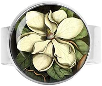 Magnolia Jewelry - Ботаническото Регулируем пръстен - Mark Catesby ca 1740 - Ботаническа декорация - Ботаника - Флорални