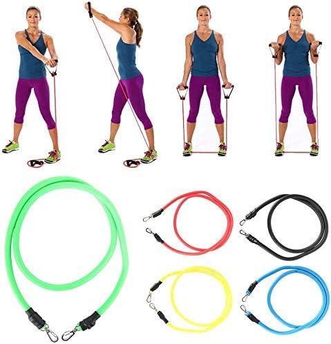 WEIFAN Sports Resistance Band Set-11-Piece Latex Fitness Stretch Sports Band for Resistance Training Physical Therapy