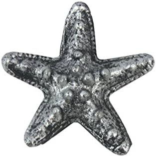 Hampton Морски 3xglass-101 Антично Сребро Чугун Морска Звезда, преспапиета 3 Морски Декорация на Дома