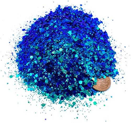 Ocean Breeze Color Преместване Mixed Glitter, Solvent Blue Resistant Glitter for tumblers Polyester маникюр Confetti for