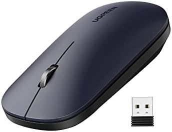 Безжична мишка UGREEN, 2,4 G Тънка Тиха Компютърна Мишка с 4 нива на Контролирани до 4000 DPI, идеален за дисплея на 4K/8K