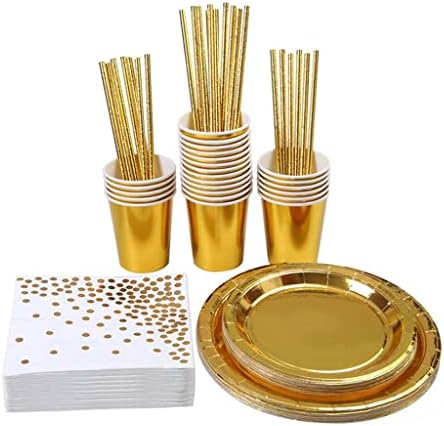 JJWC Party Tableware Set Party Table Decoration Paper Cup Plate Birthday Party Wedding Доставки (Цвят : A, размер : както е показано)