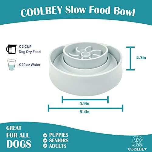 COOLBEY 2 in1 Slow Устройство Dog Bowls Interactive Балон Stop Dog Bowl,Против-Gulping Food and Water Slow Bowl for Medium