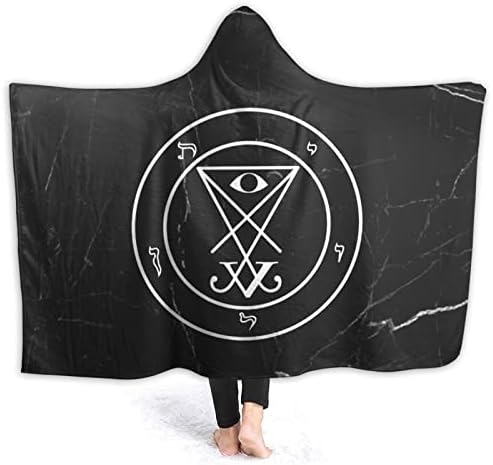 Lucifer Sigil Hooded Blanket Anti-pilling Flannel Wearable Hooded Blanket