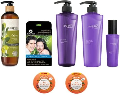 Extra Set by Natural Watsons Olive Shampoo 490ml Shine Nourishing Hair, Hair Pro by Watsons H2O Boost Hair Serum 100ml