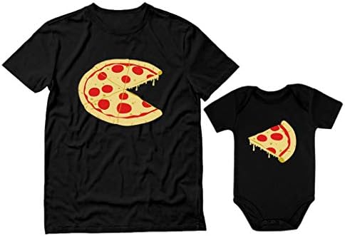 Pizza Pie & Slice Dad & Baby Set Детско Боди и Мъжка Тениска Подарък за Душата