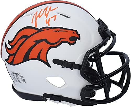 Джон Линч Denver Broncos Autographed Riddell Lunar Eclipse Alternate Speed Mini Helmet - Автографированные Мини-Каски