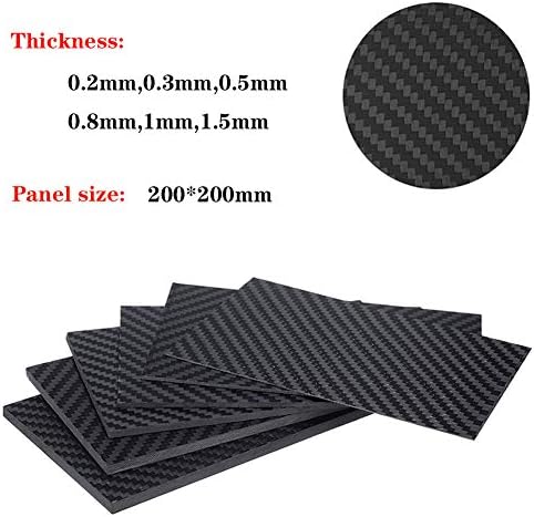 AFuex 3K Full Carbon Fiber Carbon Fiber Plate Panel Sheet,200x200mm,0.2 mm