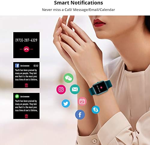 Fitpolo Смарт Часовници за Android телефони и iOS IP68 Плуване Водоустойчив Smartwatch Фитнес тракер, Фитнес Часовник