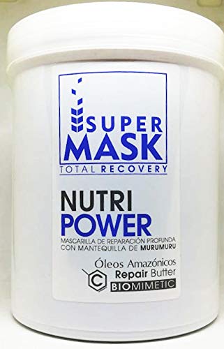 Byspro Super Mask Total Recovery Nutri Power Repair Butter BioMimetic | NutriPower Maxima Recuperacion Mantequilla de Murumuru Oleos icos 33.3 oz-1000ml