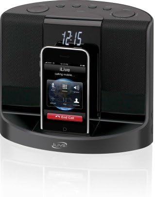 Радио часовник iLive iCP601 с докинг станция и подзарядкой за iPod и iPhone, Черен, iCP601