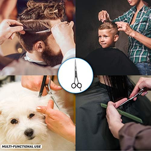 Coazy Професионални Ножици за подстригване на коса | Неръждаема стомана със сменяеми гумени вложки | Ножици за коса, за жени, мъже и деца | Фризьорски ножици за домашно