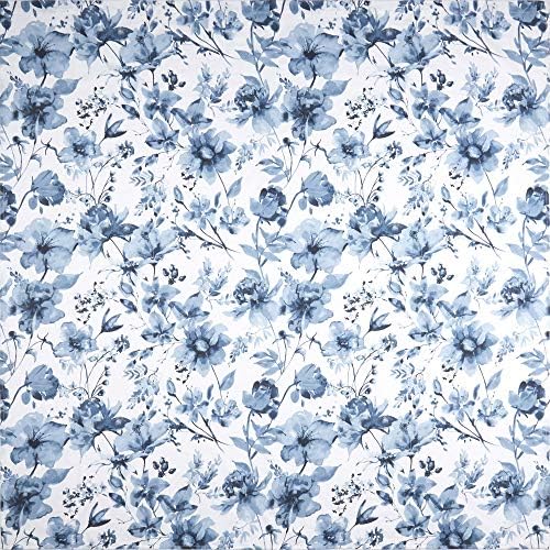 Начало Dynamix Nicole Miller Wild Flower Памук Завеса За душ, 72x72, Бяло/Синьо