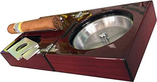 H&H Компактен пепелник с нож и пуансоном - 4.75 x 4.75 x 2.8 (череша)