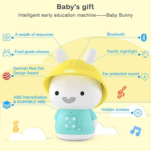 Alilo Smart Обучение Robot Бъни Toy, Rabbit Montessori Education Toy with New Deluxe Bluetooth and Lights Модел, Bedtime
