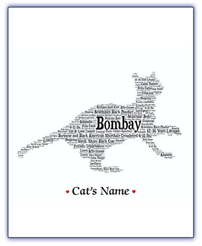 Bombay Cat Влюбените Gifts for Women, Men, Mom, Dad • Personalize Art Custom Print Portrait Merchandise • 8 x 10 • 8.5