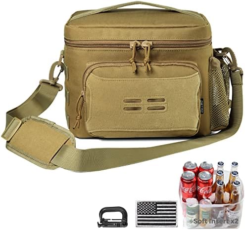 DBTAC Tactical Lunch Bag, Изолиран Обяд-бокс с Чанта за бутилка с вода | Трайно Образование Кофа за вечеря за Деца | Фланец Обяд-Охладител Tote за Работа в Офис Пътуване | Мек Лесно