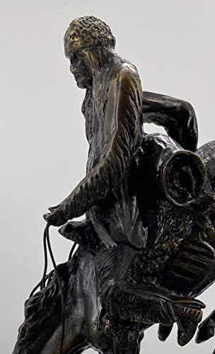 Американски Ръчно Изработени От Бронзова Скулптура Статуя На Планински Човек Фредерик Ремингтон Средният Размер На