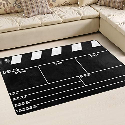 ALAZA Classic Movie Clapboard Black Area Rugs Rugs Non-Slip Floor Mat Doormats for Living Room, Bedroom 60 x 39 см