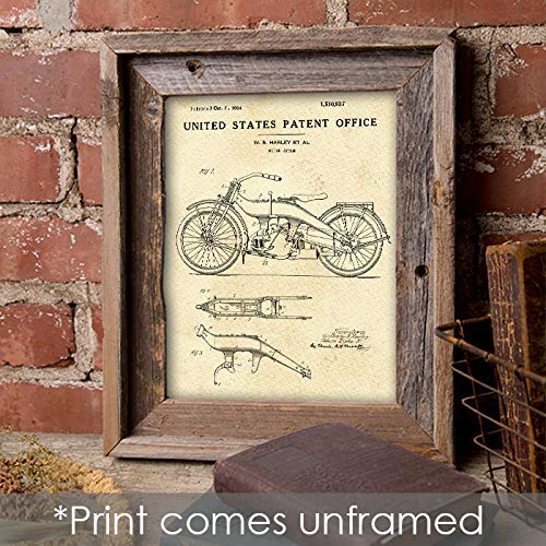 Harley Davidson Patent Print Wall Art - Без рамка - 8x10