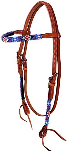 PRORIDER Horse Show Bridle Western Leather Headstall Browband 79108HB1