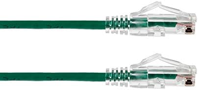 CablesAndKits - [100 Pack] CAT6 Slim Snagless 1ft Green Ethernet Кабел, High-Density PVC Яке (cm), Pure Copper, RJ-45 Computer & Networking Patch Cord
