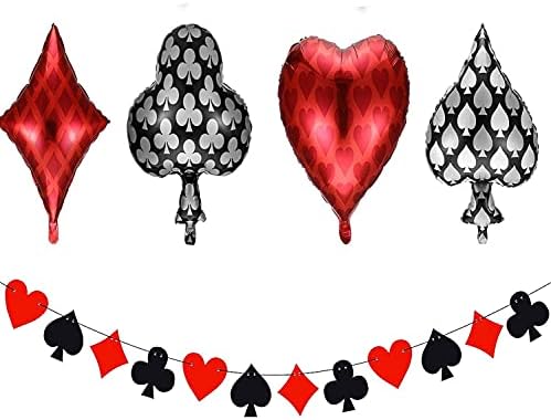 Покер Тематични Лас Вегас Казино Тематични Украси За Партита Porker Card Garlands Poker Ballons Poker Theme Party Доставки
