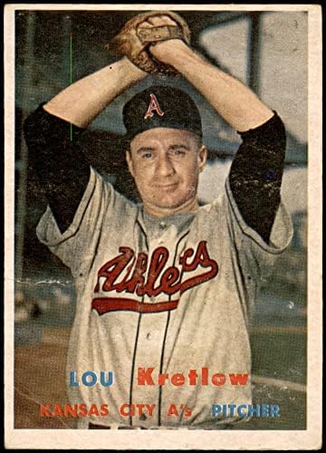 1957 Topps 139 Lou Kretlow Kansas City Athletics (Бейзболна картичка) ДОБРА лека атлетика