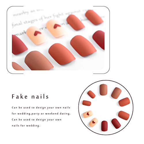 Acedre Square Matte False Нокти Press on Nails Short Pure Color Full Cover Фалшиви Нокти за Жени и Момичета